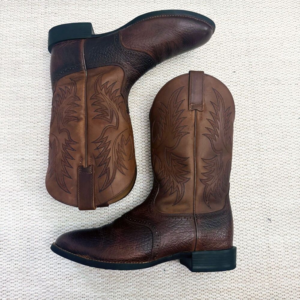 Ariat Men’s Heritage Stockman Western Boots Size 11.5 D Brown Leather Cowboy EUC